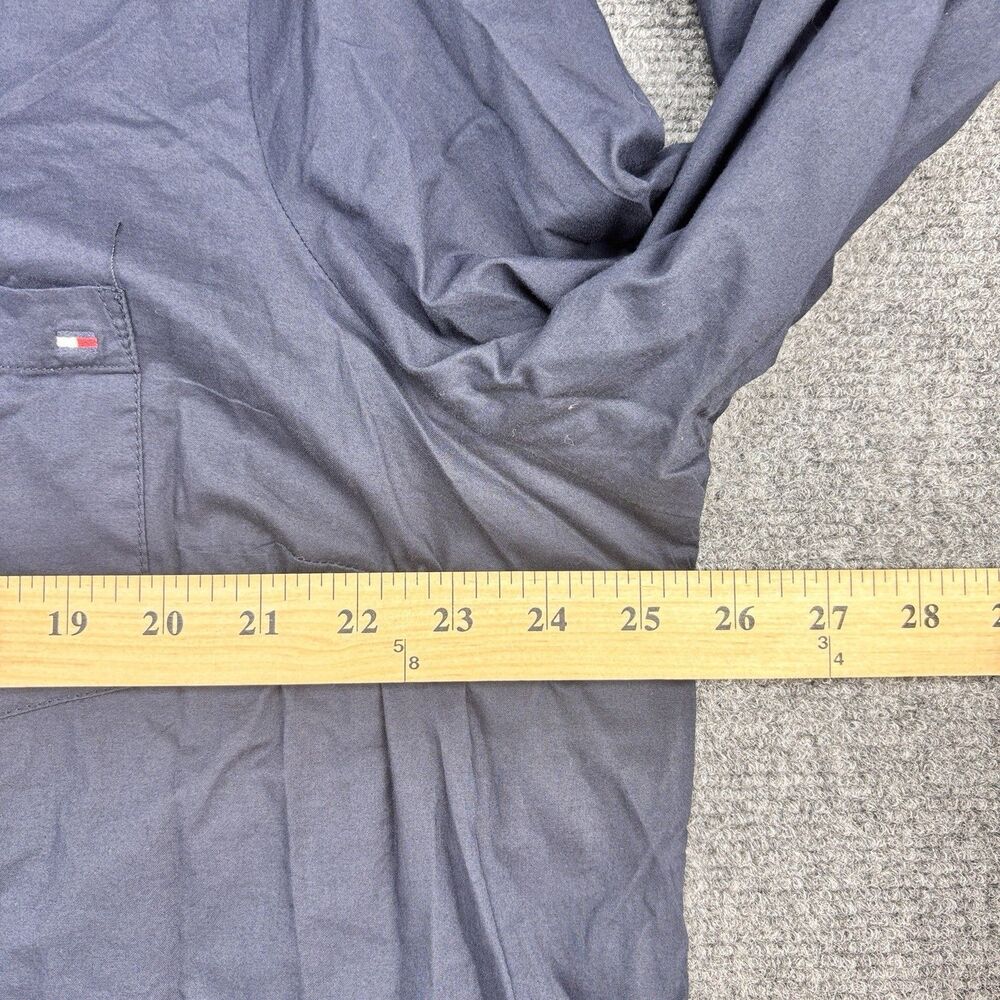 Tommy Hilfiger Women's 1X Navy Blue 100% Cotton Roll Tab Shirt - Picture 11 of 14